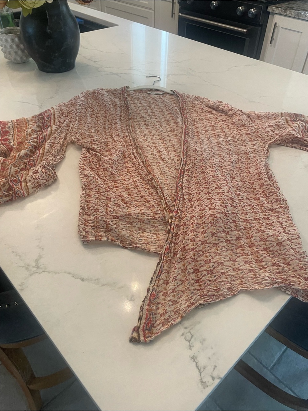 Mes Demoiselles Floral Lightweight Top in Cream and Rust